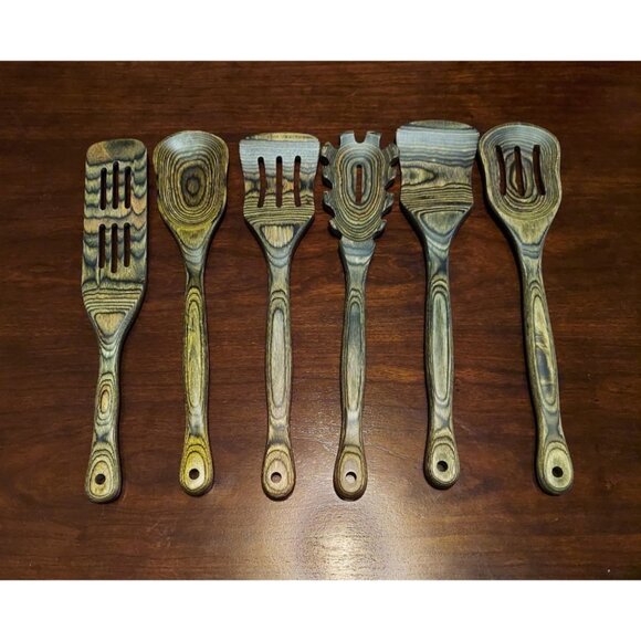 6 Pcs Kitchen Tools Set Including Cooking Slotted Spatula Spaghetti Spoon - Picture 1 of 13